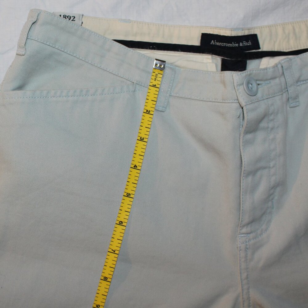 NWT - Abercrombie & Fitch Dusty Blue Sz 6 Long Chino Pant Button Fly Flap Pocket - Picture 8 of 15